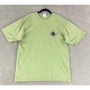 Authentic Pigment T Shirt Mens Large Green USA Map Graphic Garment Washed Tee